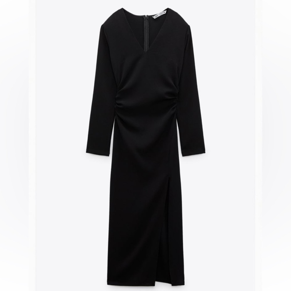 Zara - Ruched Waist Midi Dress - NEW